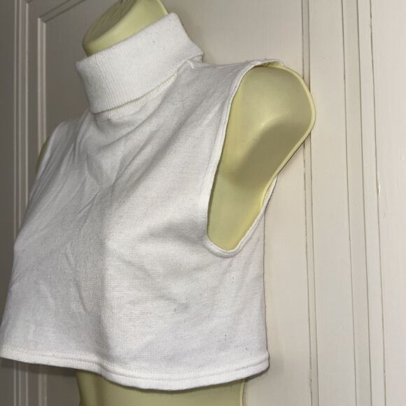 Vtg Paris Accessories white acrylic/spandex ribbed turtleneck dickie layer top - Picture 3 of 6